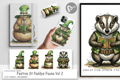 Festive St Paddys Fauna Digital Paper Product Image 1