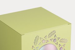 Festive Stars Cuttable Cube Window Favor Box SVG Template