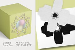 Festive Stars Cuttable Cube Window Favor Box SVG Template