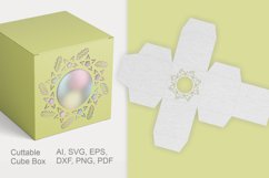 Festive Stars Cuttable Cube Window Favor Box SVG Template