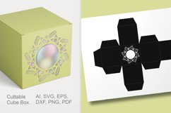 Festive Stars Cuttable Cube Window Favor Box SVG Template