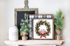 Tis the Season Christmas Wreath PNG Product Image 4