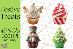 Christmas Cupcake PNG Clipart, Holiday Cupcake Dessert Png Product Image 1
