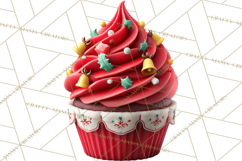 Christmas Cupcake PNG Clipart, Holiday Cupcake Dessert Png Product Image 3