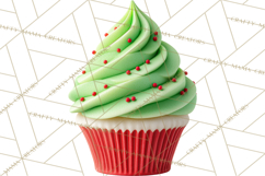 Christmas Cupcakes Clipart, Holiday Cupcake Clip Art Product Image 4