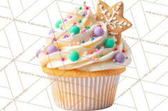 Christmas Cupcake PNG Clipart, Holiday Cupcake Dessert Png Product Image 4