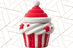 Christmas Cupcakes Clipart, Holiday Cupcake Clip Art Product Image 4