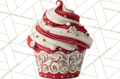Christmas Cupcakes Clipart, Holiday Cupcake Clip Art Product Image 2