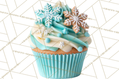 Christmas Cupcake PNG Clipart, Holiday Cupcake Dessert Png Product Image 4