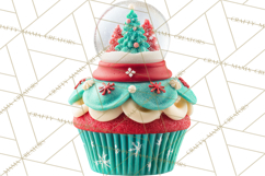 Christmas Cupcake PNG Clipart, Holiday Cupcake Dessert Png Product Image 5