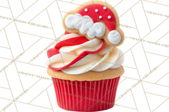 Christmas Cupcake PNG Clipart, Holiday Cupcake Dessert Png Product Image 3