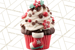 Christmas Cupcake PNG Clipart, Holiday Cupcake Dessert Png Product Image 2