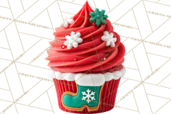 Christmas Cupcake PNG Clipart, Holiday Cupcake Dessert Png Product Image 3