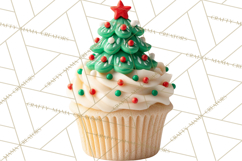 Christmas Cupcake PNG Clipart, Holiday Cupcake Dessert Png Product Image 4