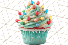 Christmas Cupcake PNG Clipart, Holiday Cupcake Dessert Png Product Image 5