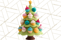 Christmas Cupcakes Clipart, Holiday Cupcake Clip Art Product Image 2