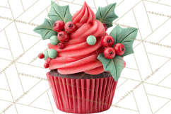 Christmas Cupcake PNG Clipart, Holiday Cupcake Dessert Png Product Image 2