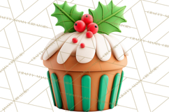 Christmas Cupcakes Clipart, Holiday Cupcake Clip Art Product Image 3