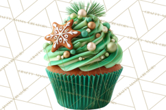 Christmas Cupcake PNG Clipart, Holiday Cupcake Dessert Png Product Image 3