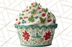 Christmas Cupcakes Clipart, Holiday Cupcake Clip Art Product Image 4