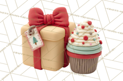 Christmas Cupcakes Clipart, Holiday Cupcake Clip Art Product Image 5