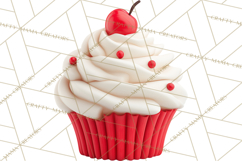 Christmas Cupcakes Clipart, Holiday Cupcake Clip Art Product Image 5