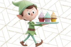 Christmas Cupcakes Clipart, Holiday Cupcake Clip Art Product Image 2