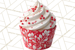 Christmas Cupcakes Clipart, Holiday Cupcake Clip Art Product Image 5