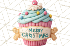 Christmas Cupcakes Clipart, Holiday Cupcake Clip Art Product Image 2