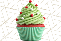 Christmas Cupcake PNG Clipart, Holiday Cupcake Dessert Png Product Image 5