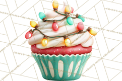 Christmas Cupcake PNG Clipart, Holiday Cupcake Dessert Png Product Image 3