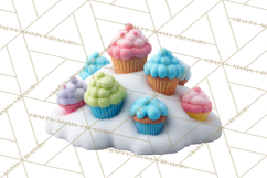 Christmas Cupcakes Clipart, Holiday Cupcake Clip Art Product Image 2