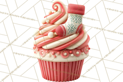 Christmas Cupcake PNG Clipart, Holiday Cupcake Dessert Png Product Image 5