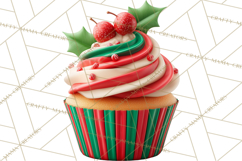 Christmas Cupcake PNG Clipart, Holiday Cupcake Dessert Png Product Image 2