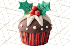Christmas Cupcakes Clipart, Holiday Cupcake Clip Art Product Image 3