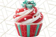 Christmas Cupcake PNG Clipart, Holiday Cupcake Dessert Png Product Image 4