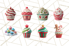 Christmas Cupcakes Clipart, Holiday Cupcake Clip Art Product Image 3