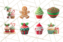 Christmas Cupcakes Clipart, Holiday Cupcake Clip Art Product Image 7
