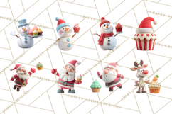 Christmas Cupcakes Clipart, Holiday Cupcake Clip Art Product Image 8