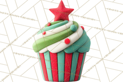 Christmas Cupcakes Clipart, Holiday Cupcake Clip Art Product Image 3