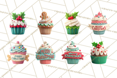 Christmas Cupcakes Clipart, Holiday Cupcake Clip Art Product Image 6