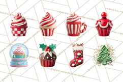 Christmas Cupcakes Clipart, Holiday Cupcake Clip Art Product Image 5