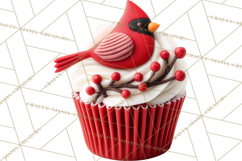 Christmas Cupcake PNG Clipart, Holiday Cupcake Dessert Png Product Image 2