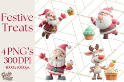 Christmas Cupcakes Clipart, Holiday Cupcake Clip Art Product Image 1