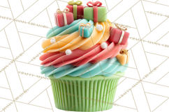 Christmas Cupcake PNG Clipart, Holiday Cupcake Dessert Png Product Image 4