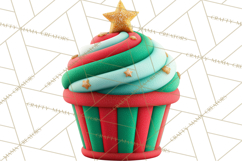 Christmas Cupcakes Clipart, Holiday Cupcake Clip Art Product Image 4