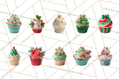 Christmas Cupcake PNG Clipart, Holiday Cupcake Dessert Png Product Image 7