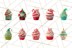 Christmas Cupcake PNG Clipart, Holiday Cupcake Dessert Png Product Image 8
