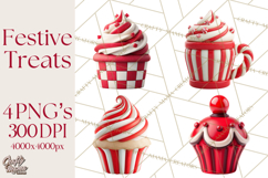 Christmas Cupcakes Clipart, Holiday Cupcake Clip Art Product Image 1