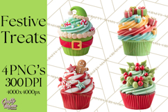 Christmas Cupcake PNG Clipart, Holiday Cupcake Dessert Png Product Image 1